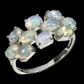 Natural Unheated Ethiopian Full Flash Fire Opal Gemstone Solid .925 Sterling Ring Size 8 or Q