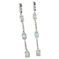 6 Natural Unheated Rainbow Full Flash Fire Opal  Solid .925 Silver Earrings