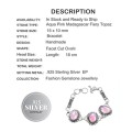 Aqua Pink Rainbow Mystic Topaz Gemstone .925 Sterling Silver Bracelet