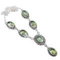 Beautiful Green Amethyst Gemstone  .925 Silver Necklace