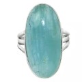 13 x 15 mm Natural Brazilian Aquamarine Set in Solid .925 Sterling Silver Ring Size 9.5 OR S