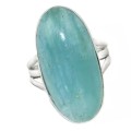 13 x 15 mm Natural Brazilian Aquamarine Set in Solid .925 Sterling Silver Ring Size 9.5 OR S1/2