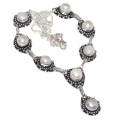 Natural White Pearl .925 Sterling Silver Necklace