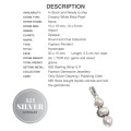 Natural Biwa Pearl Gemstone . 925 Silver Pendant