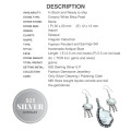 Natural Biwa Pearl Gemstone . 925 Silver Pendant and Earrings Set