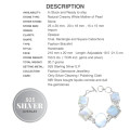 Natural Mother of Pearl , .925  Sterling Silver Bracelet