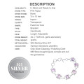 5 mm Round Pink Topaz Gemstone set in Silver Eternity Bracelet