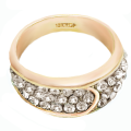 Triple Row of Sparkly White Cubic Zirconia 18k Rose Gold Plated Cocktail Ring Size Us 7.5 or UK P