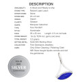 Modern Natural Lapis Lazuli Gemstone Solid .925 Silver Pendant