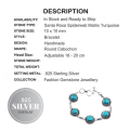 Sante Rosa Spiderweb Turquoise Gemstone 925 Silver Bracelet