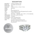 28 cts AAA White Cubic Zirconia Engagement Solid .925 Sterling Silver Ring Size US 7 / UK O