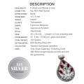 Handmade Pear Shape Deep Rich Red Garnet Gemstone .925 Sterling Silver Pendant