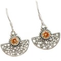 Indonesian - Bali Padparadscha Sapphire Solid .925 Sterling Silver Earrings