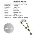 Handmade Faceted Peridot Oval Gemstone Rose Charm .925 Silver Necklace