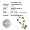 Faceted Peridot Gemstone Pears .925 Silver Necklace & Earrings Set