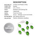 Refreshing Faceted Peridot Gemstone .925 Silver Necklace and Earrings Set