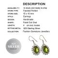 Gorgeous Antique Style Peridot .925 Silver Earrings