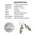 Handmade Mixed Shapes Peridot Gemstone  .925 Sterling Silver Earrings