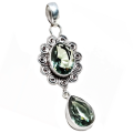 Handmade Antique Style Mixed Shapes Green Amethyst .925 Sterling Silver Pendant