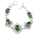 Handmade Green Amethyst Gemstone .925 Silver Bracelet