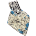 Victorian Natural K2 Blue Azurite in Quartz Gemstone .925 Sterling Silver Pendant