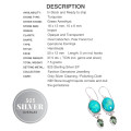 Handmade Turquoise and Green Amethyst Gemstone . 925 Silver Earrings