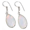 Handmade Opalite Pears Gemstone .925 Sterling Silver Earrings