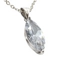 Elegant High Sparkle Marquise Shape C/zirconia Solid .925 Sterling Silver Pendant