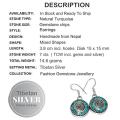 Handmade From Nepal Natural Turquoise Gemstone Tibetan Silver Earrings