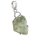 Handmade Natural Rough Green Amethyst Gemstone 925 Sterling Silver Pendant