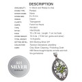 Handmade Ornate Peridot Pears Gemstone .925 Silver Marquise Shape Pendant