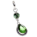 Handmade Elegant Mixed Shape Peridot Gemstone .925 Sterling Silver Pendant