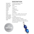 Handmade Sapphire Blue Quartz Gemstone Pears 925 Sterling Silver Pendant