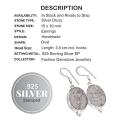 Lovely Oval Shape Silver Druzy Gemstone .925 Sterling Silver Earrings