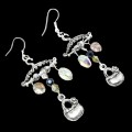 Swarovski Crystal Chandelier Fashion Earrings Silver Plated with Anti - Tarnish Treatment