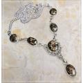 Handmade Natural Turritella Gemstone .925 Silver Earrings