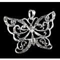 Dainty Handmade Ornate Butterfly Drop Dangle Silver Plated Earrings