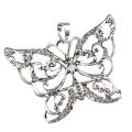 Handmade Ornate Butterfly  .925 Sterling Silver Overlay Pendant