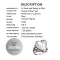 Breathtaking Heart  7.67 cts Natural Freshwater Pearl , Solid .925 Silver Size US 6 or M