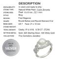 9.78 cts Natural Creamy White Pearl  White Cubic Zirconia Set in Solid .925 Sterling Silver Size 7