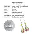 Enchanting Natural Ruby in Fuschite, Peridot Set in Solid .925 Sterling Silver Earrings