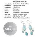 Handmade Larimar and Blue Topaz  .925 Sterling Silver Fashion Gemstone Earrings