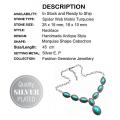 Antique Style Spiderweb Turquoise Gemstone Marquise Shape Necklace