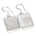 Handmade Natural Mother of Pearl Rectangle Shape . 925 Silver Earrings