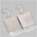 Handmade Natural Mother of Pearl Rectangle Shape . 925 Silver Earrings