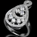 Artistic Eternity Symbol AAA Wedding Engagement White Cubic Zirconia Solid.925 Silver Ring Size 7