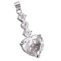 Enchanting White Topaz  Heart Gemstone .925 Sterling Silver Pendant