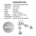 Stunning Handmade White Topaz Gemstone .925  Silver Earrings