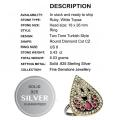 Two Tone Turkish 5.43 cts Ruby and White Topaz Gemstone Solid .925 Sterling Silver Ring Size 8 or Q