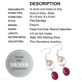 Natural Indian Ruby and Pearl Gemstone Solid .925 Sterling Silver Earrings